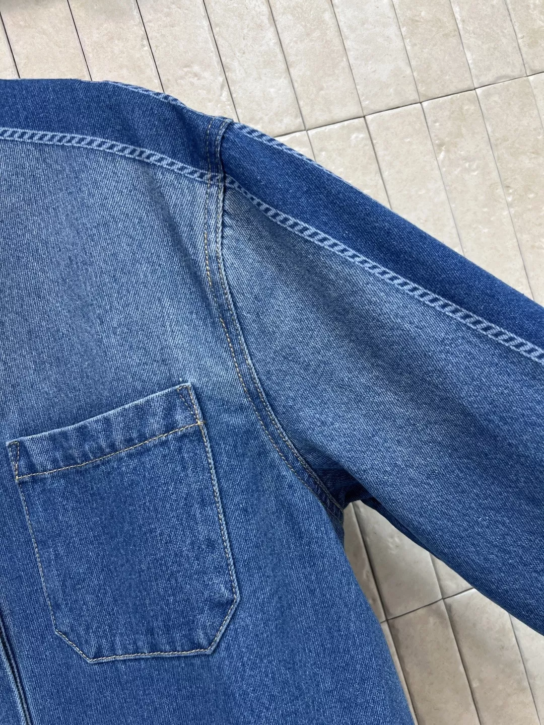 디올 워시드 코튼 카라 데님 남방 상세 이미지 4