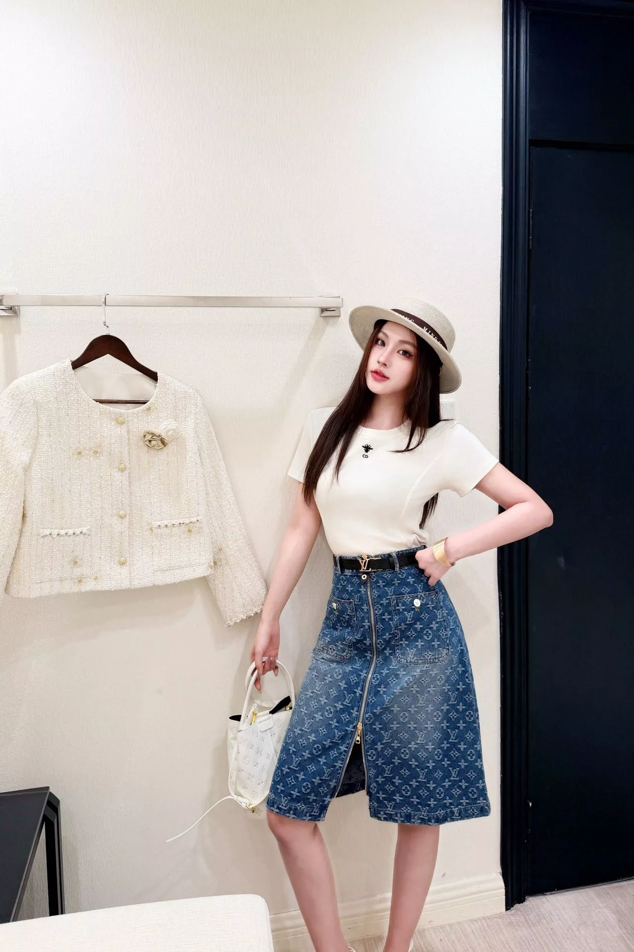 루이비통 모노그램 데님 A라인 스커트 상세 이미지 18