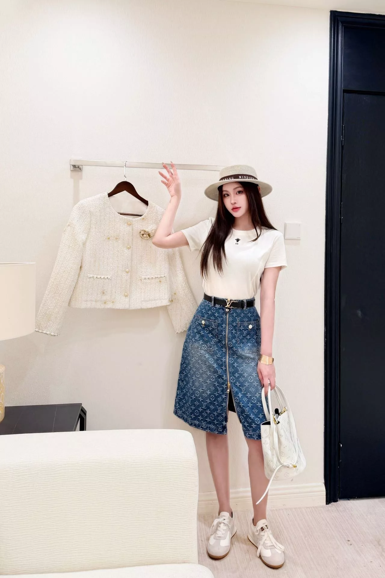 루이비통 모노그램 데님 A라인 스커트 상세 이미지 11