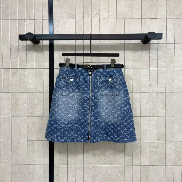 루이비통 모노그램 데님 A라인 스커트