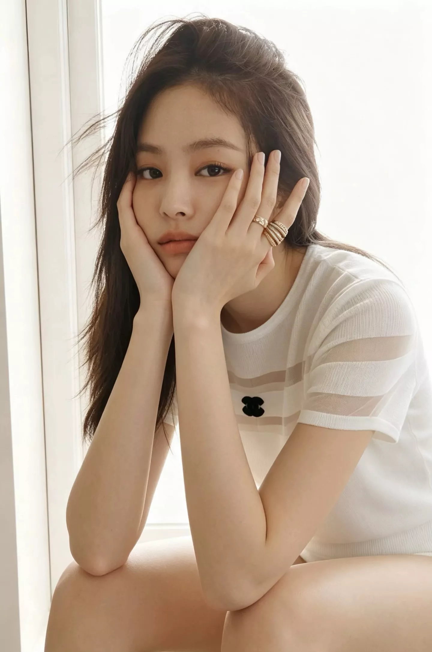 샤넬 망사 배색 포인트 니트 상의 상세 이미지 13