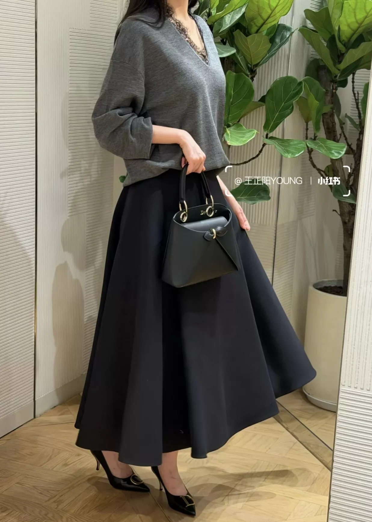 디올 배색 재킷과 언밸런스 스커트 세트 상세 이미지 37