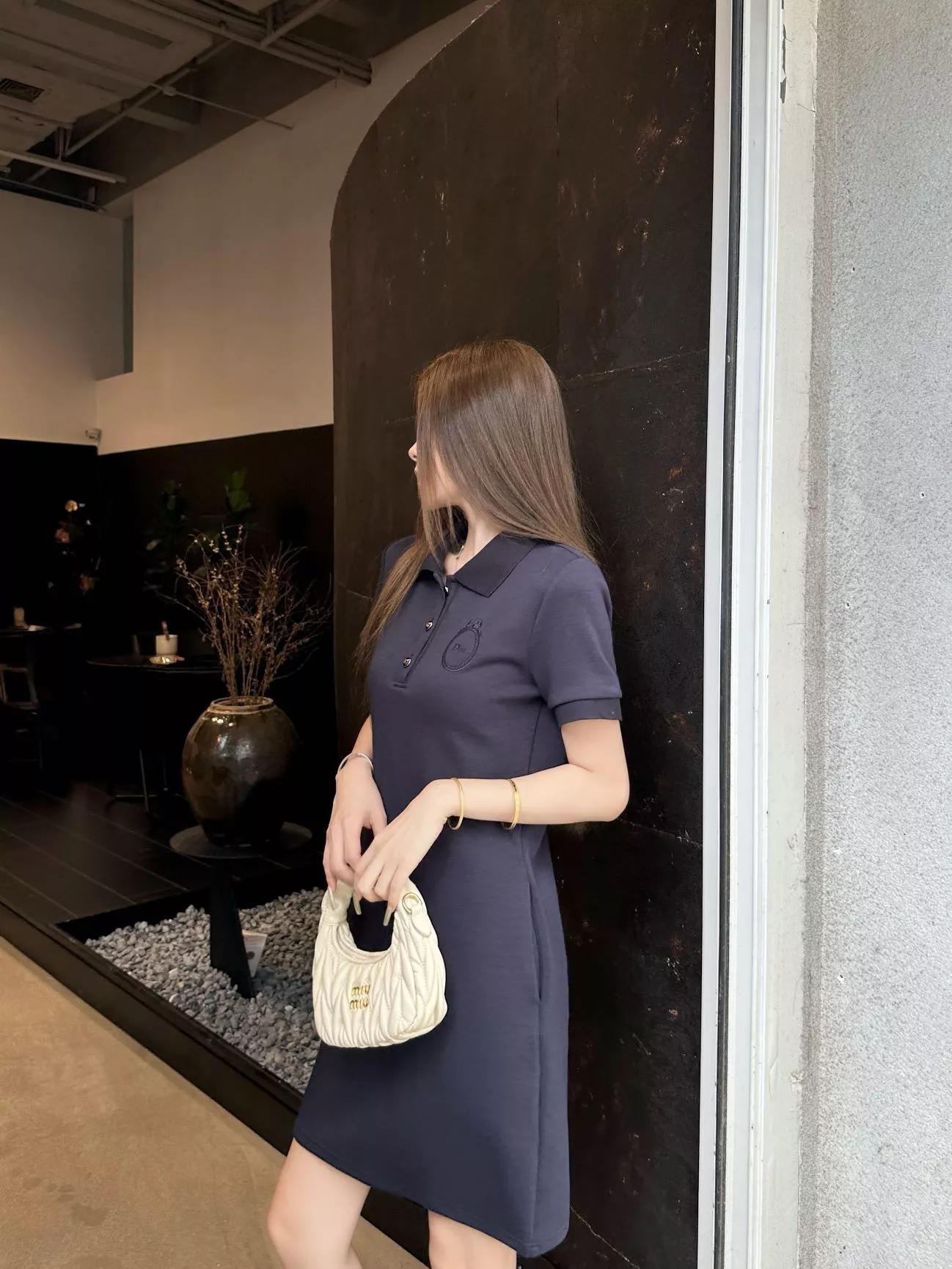 디올 폴로 카라 에이라인 드레스 상세 이미지 27