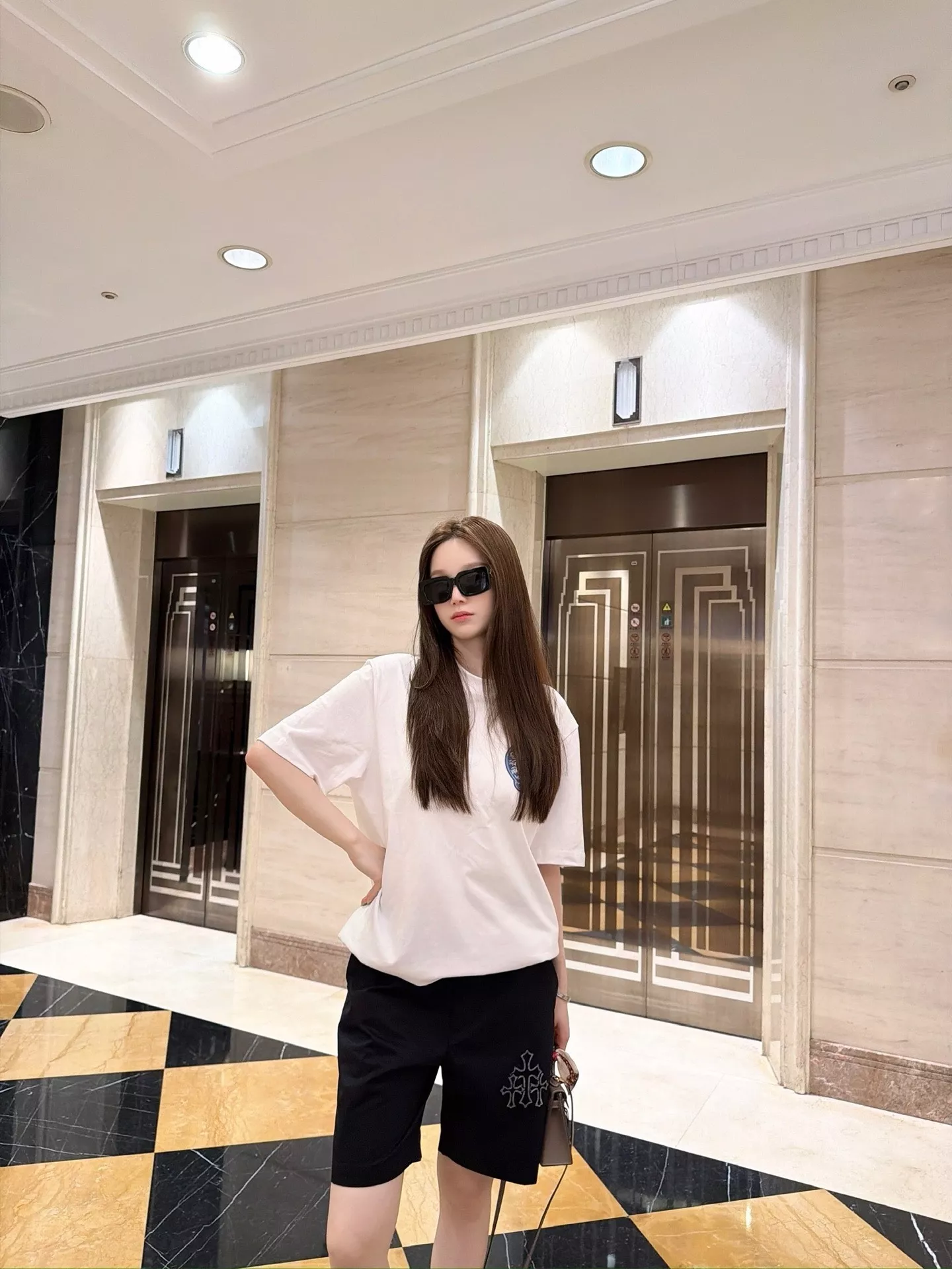 크롬하츠 십자가 패치 자수 쇼츠 상세 이미지 17