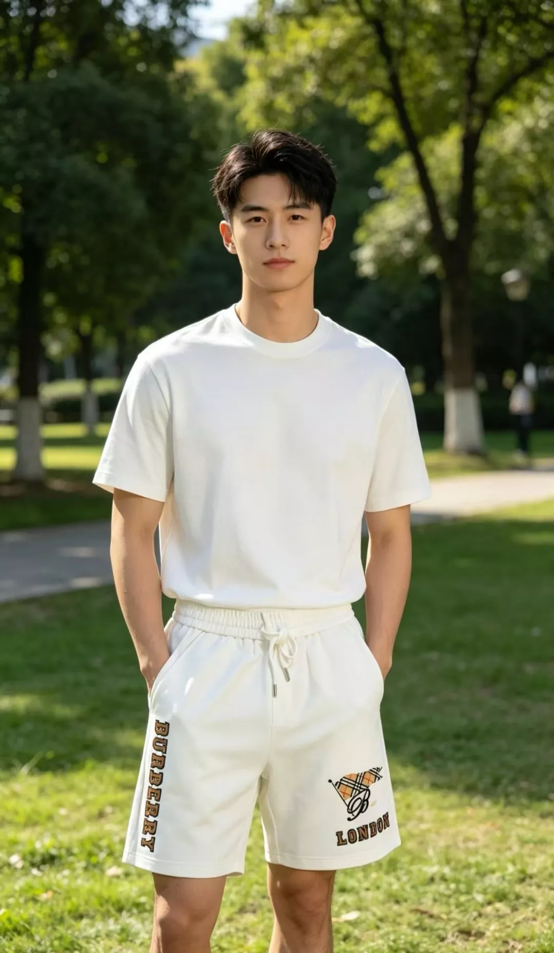 버버리 체크 플래그 타월 자수 로고 반바지 상세 이미지 19