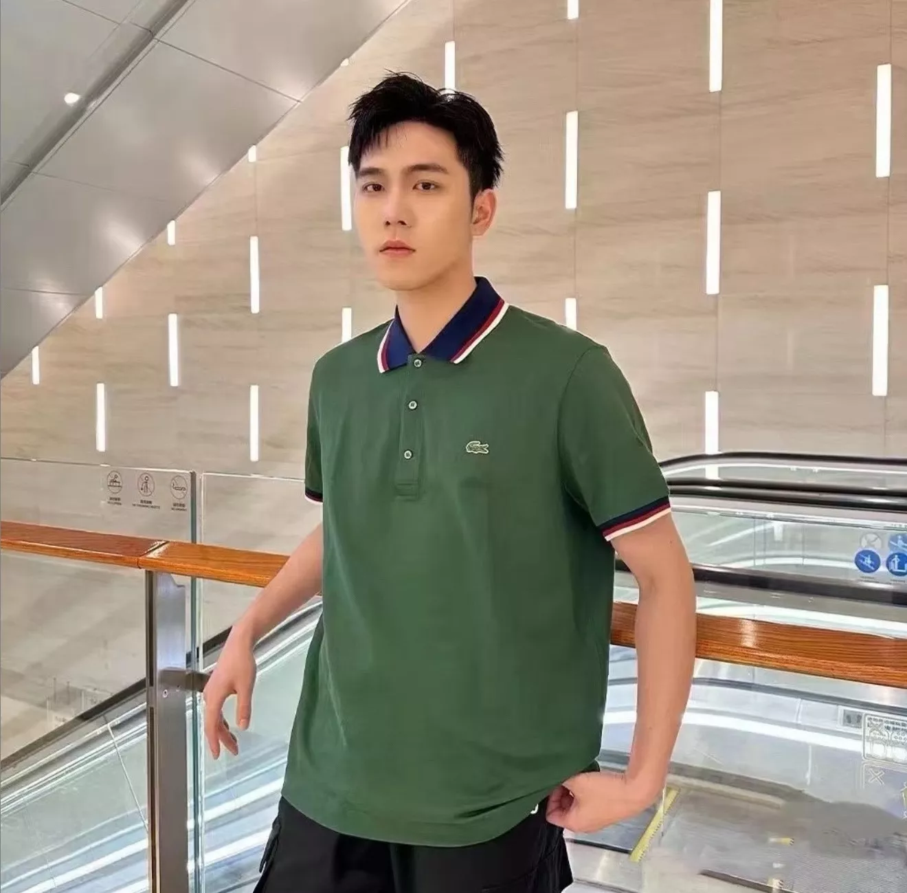 라코스테 배색 카라 포인트 폴로 반소매 상의 상세 이미지 11