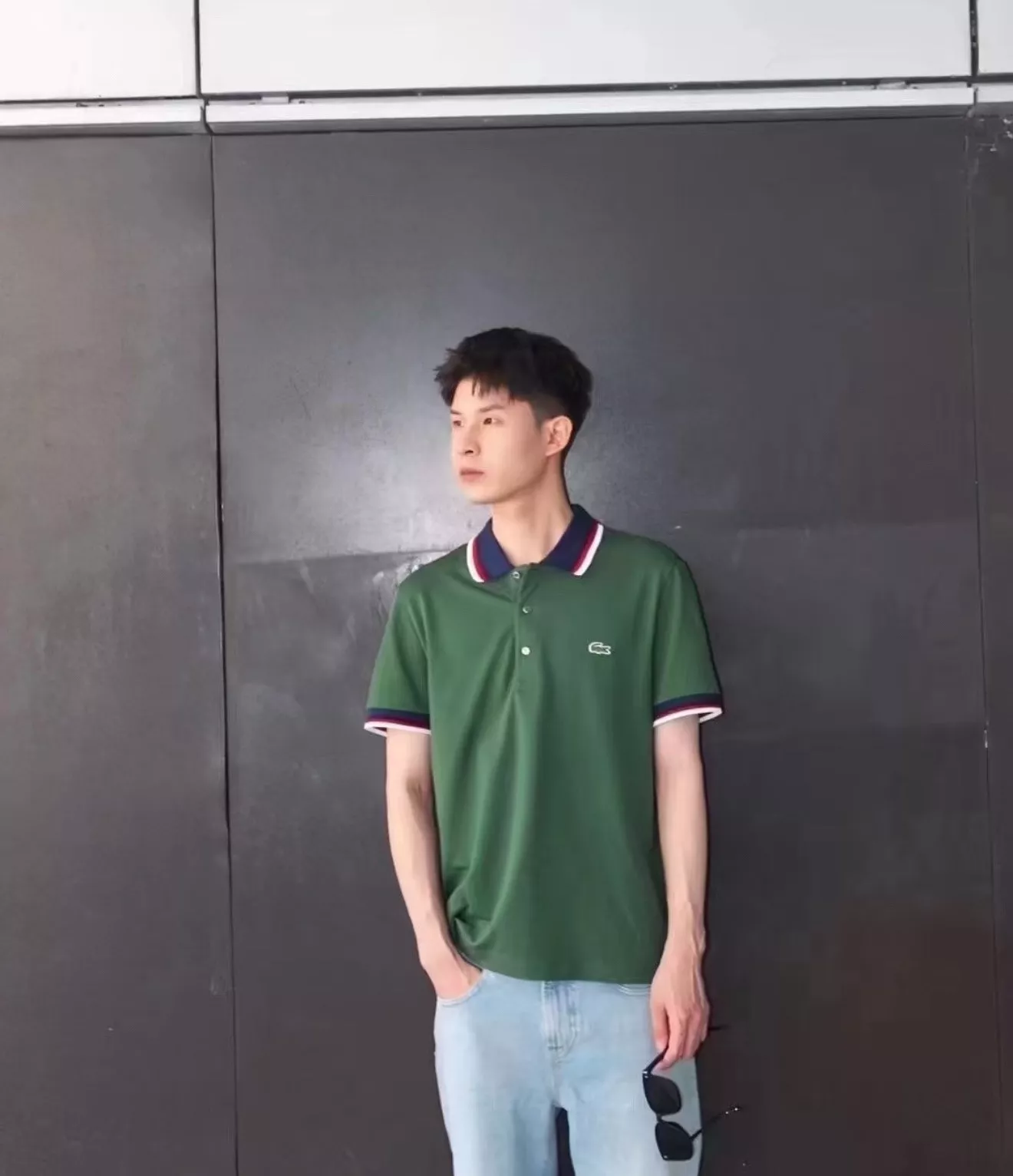 라코스테 배색 카라 포인트 폴로 반소매 상의 상세 이미지 13
