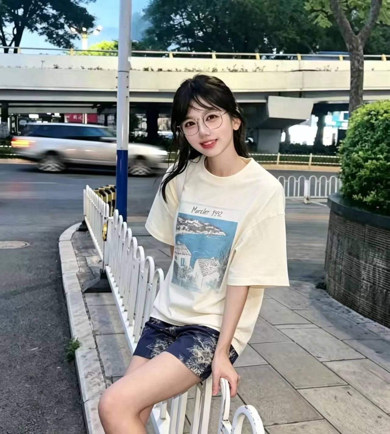몽클레어 1952 시리즈 해안 프린트 반팔 상의 상세 이미지 13