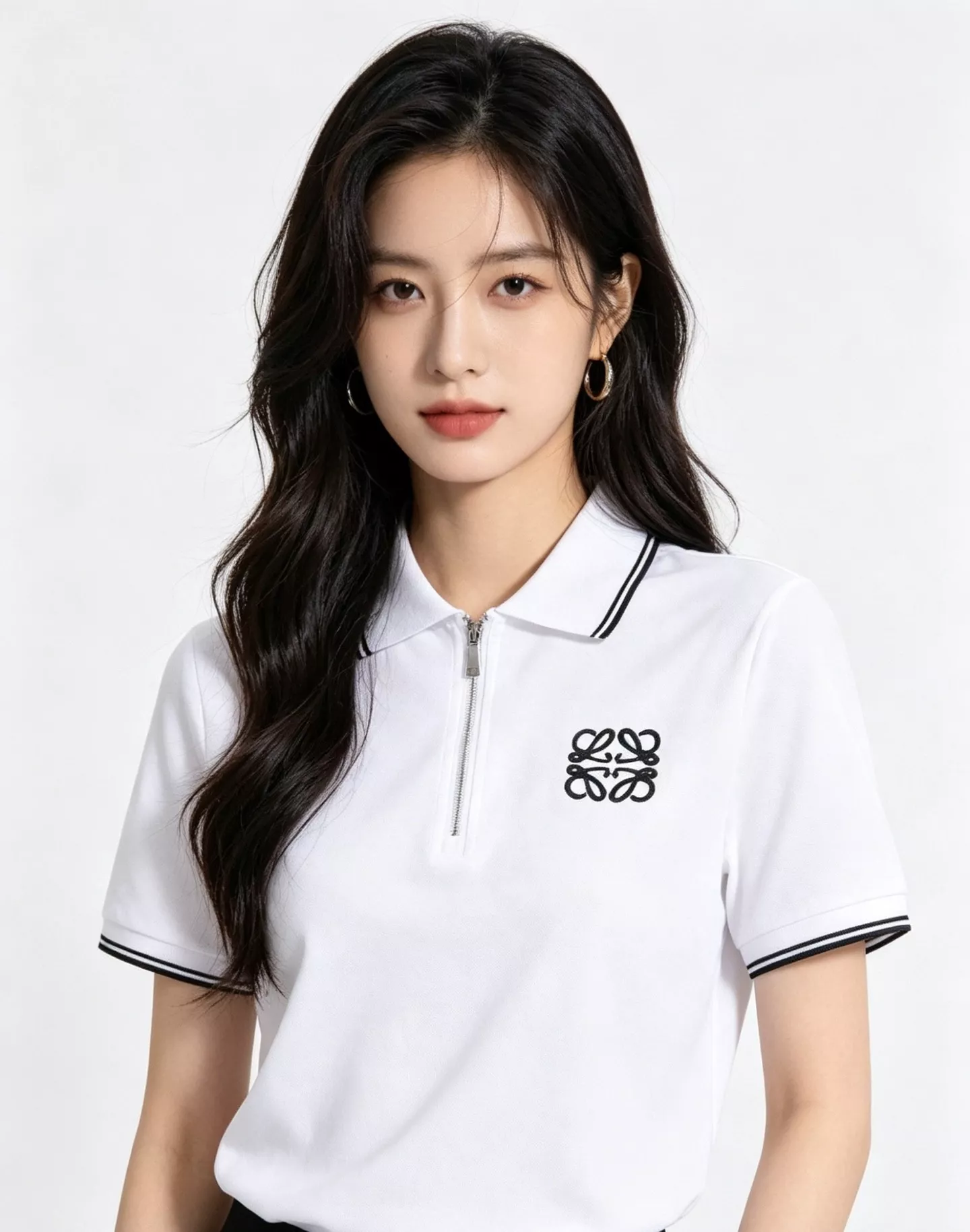 로에베 자수 로고 반집업 폴로 반팔 상의 상세 이미지 19