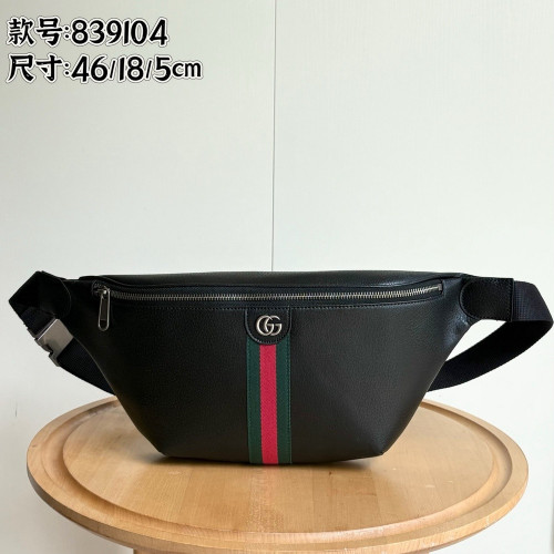 구찌 블랙 가죽 벨트백