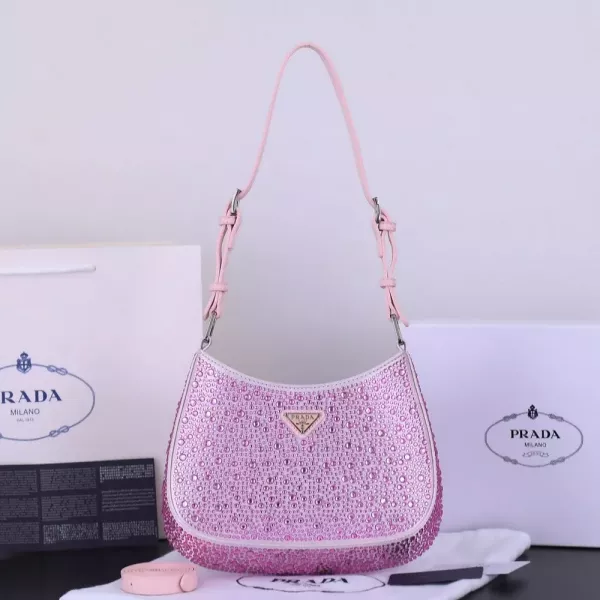 프라다 풀 스톤 장식 호보 스타일 백