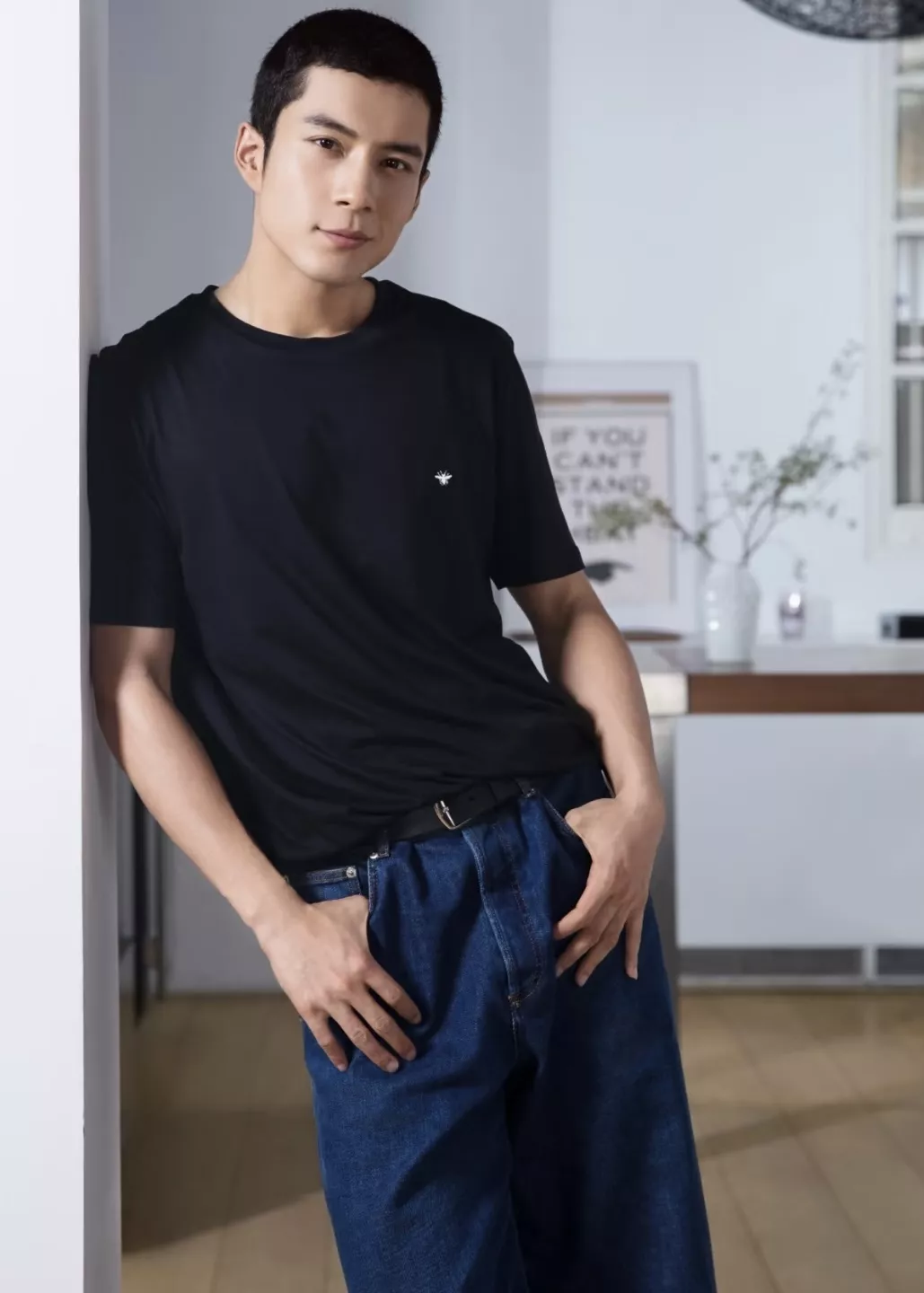 디올 미니 벌 자수 코튼 반팔 상의 상세 이미지 20