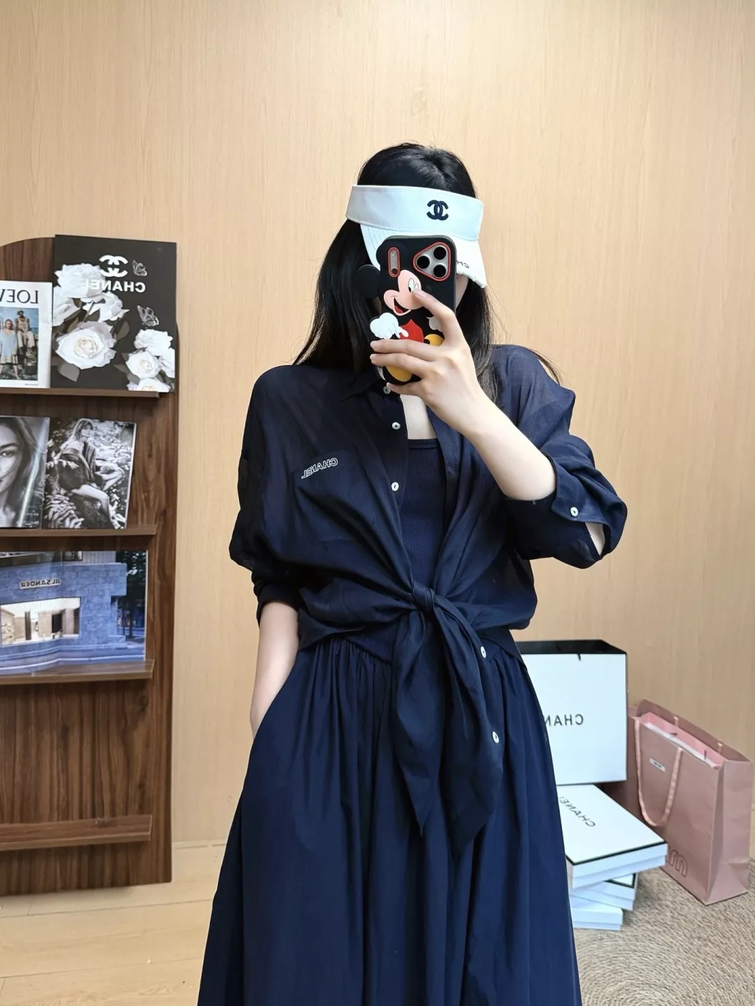 샤넬 코튼 린넨 오버핏 레터링 포인트 셔츠 상세 이미지 10