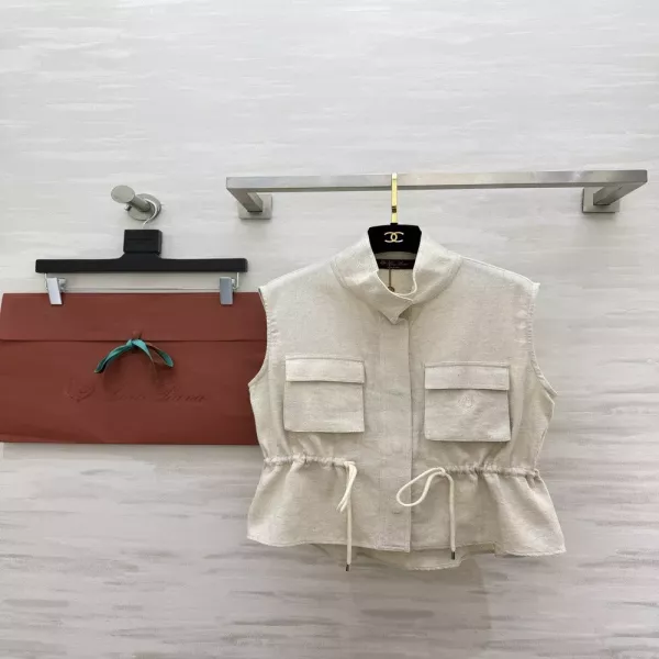 로로피아나 린넨 혼방 공용 포켓 베스트