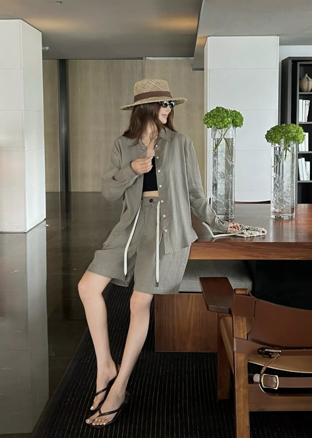 브루넬로쿠치넬리 린넨 혼방 셔츠와 숏팬츠 세트 상세 이미지 21