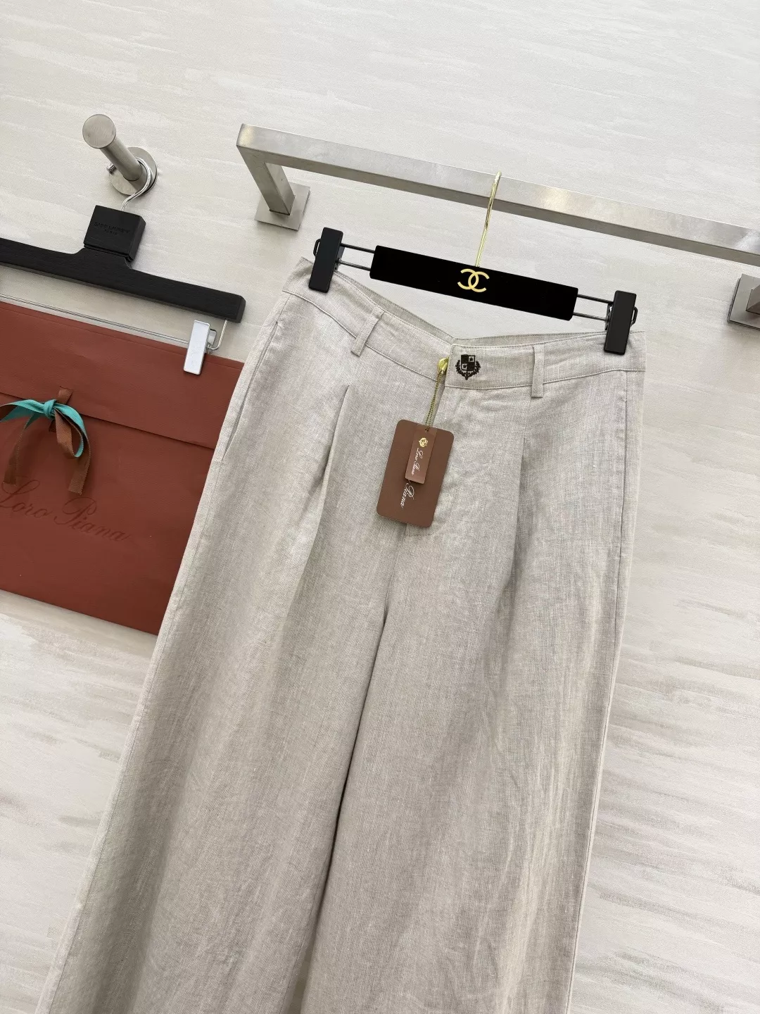 로로피아나 내추럴 린넨 와이드 팬츠 상세 이미지 4