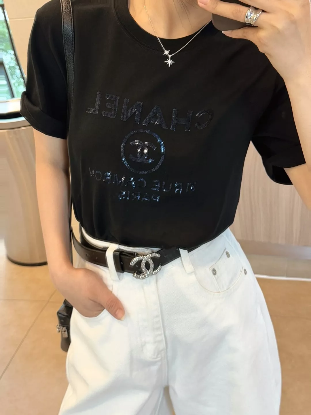 샤넬 클래식 하이웨이스트 와이드 팬츠 상세 이미지 12