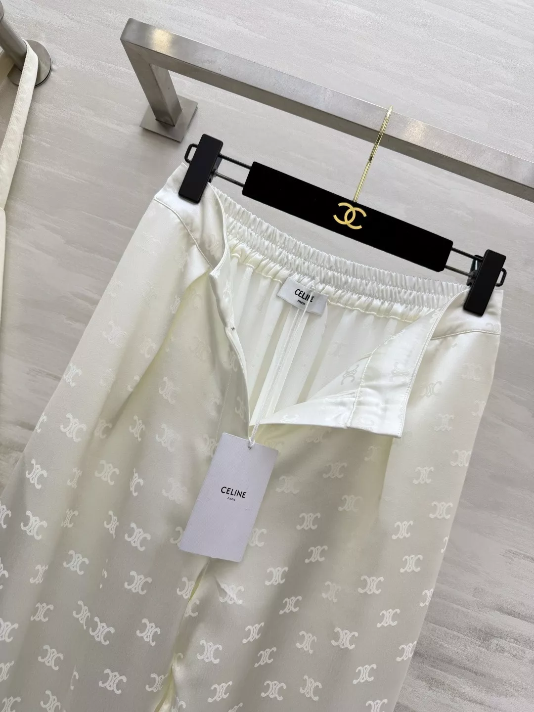 셀린느 자카드 아세테이트 와이드 팬츠 상세 이미지 6