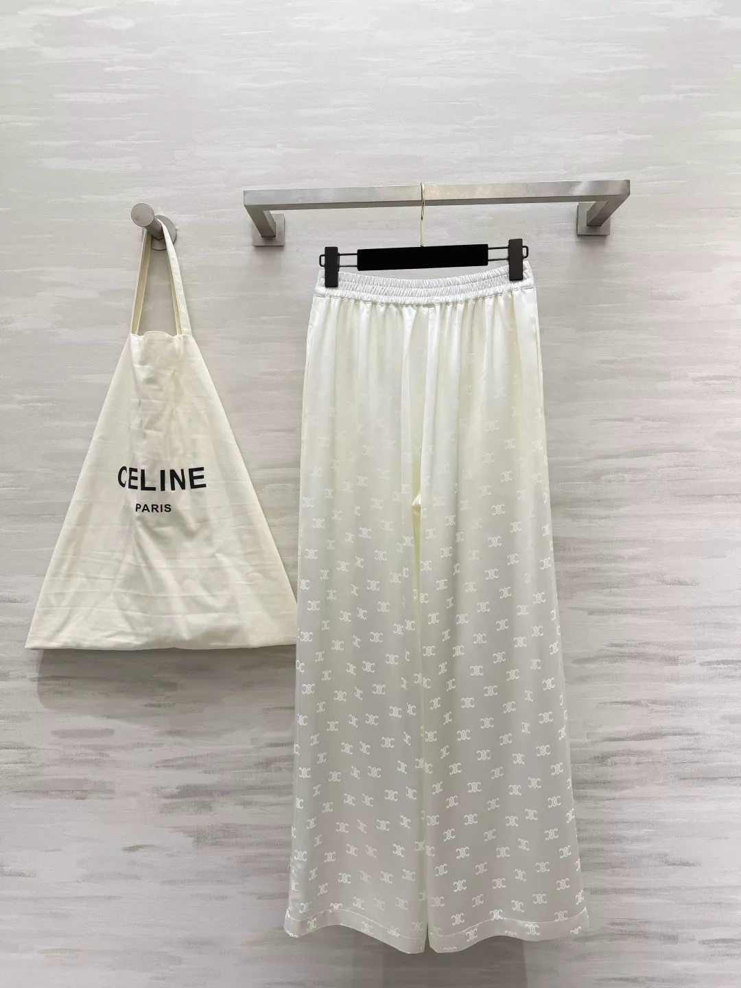 셀린느 자카드 아세테이트 와이드 팬츠 상세 이미지 9