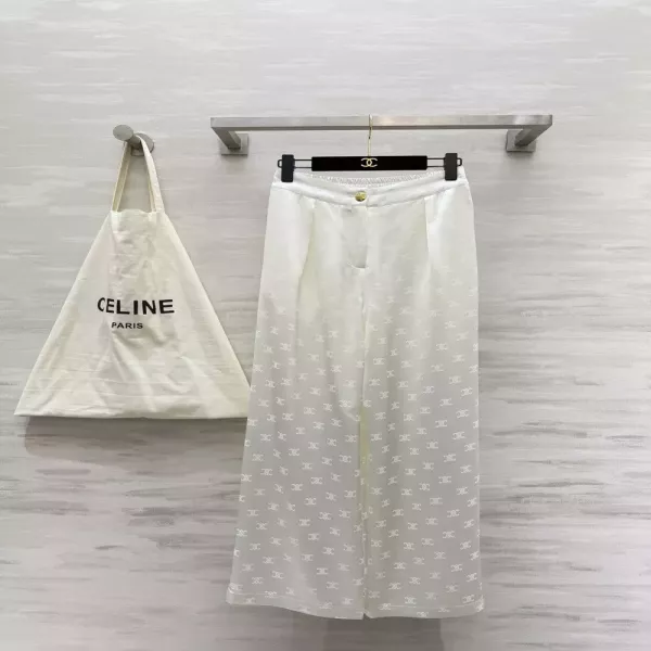 셀린느 자카드 아세테이트 와이드 팬츠