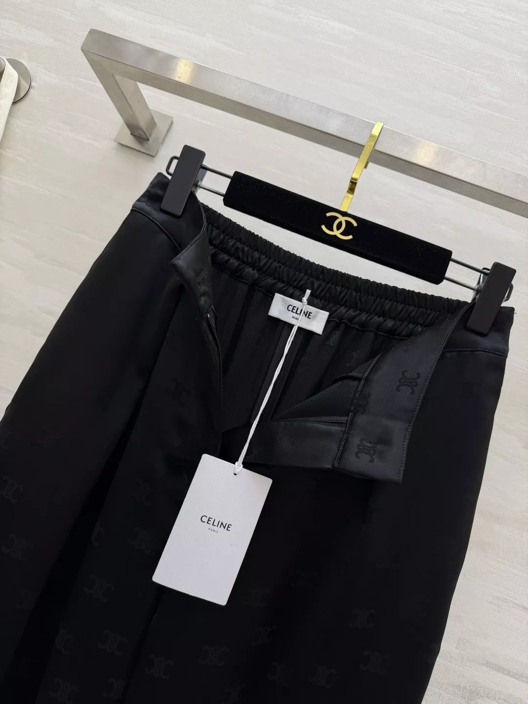 셀린느 자카드 아세테이트 와이드 팬츠 상세 이미지 3