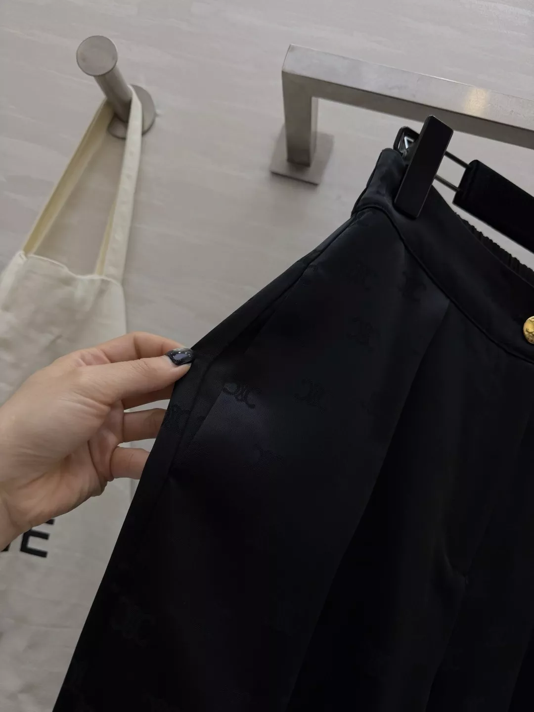 셀린느 자카드 아세테이트 와이드 팬츠 상세 이미지 4