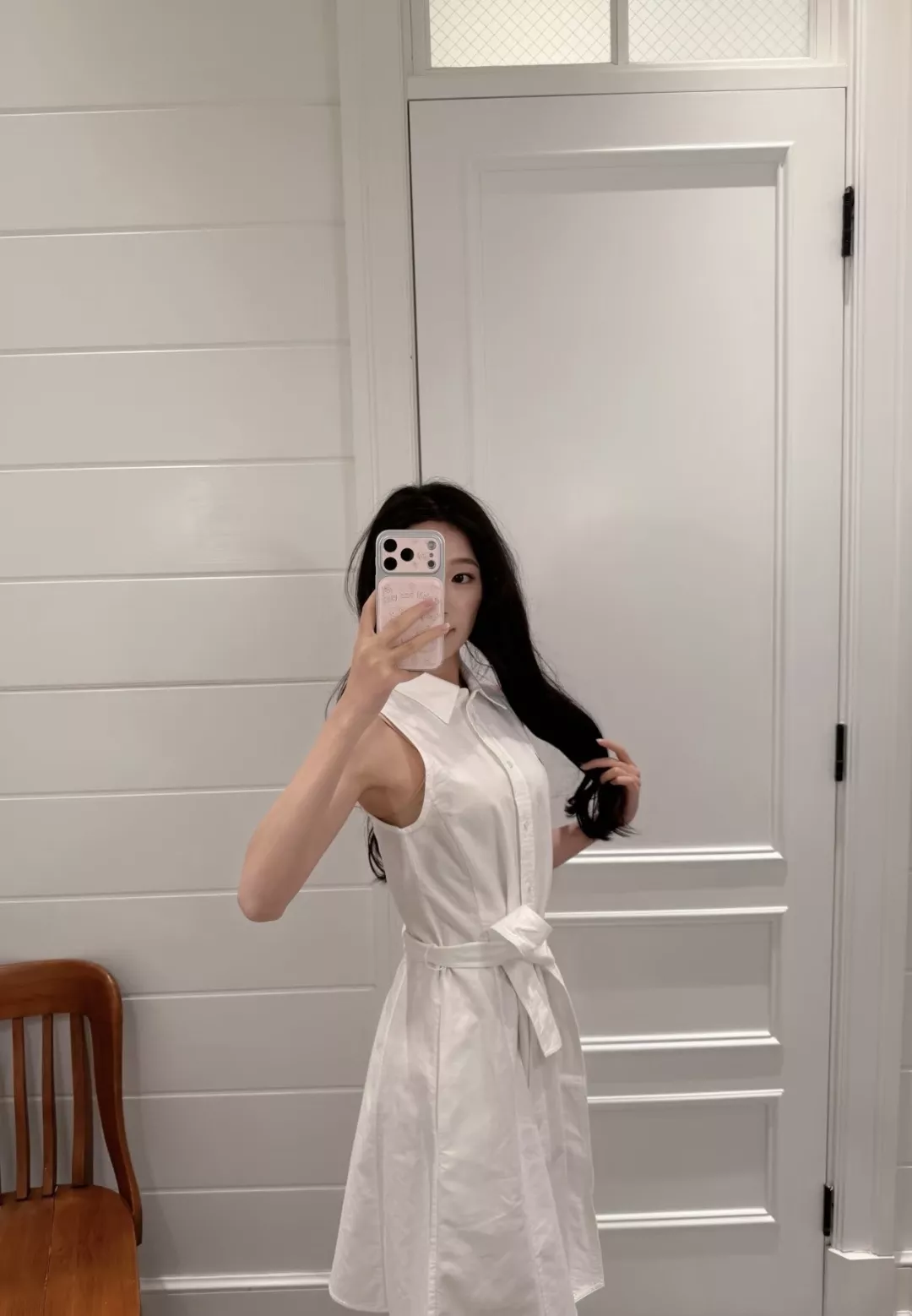 랄프로렌 아카데미 무드의 민소매 셔츠 드레스 상세 이미지 13