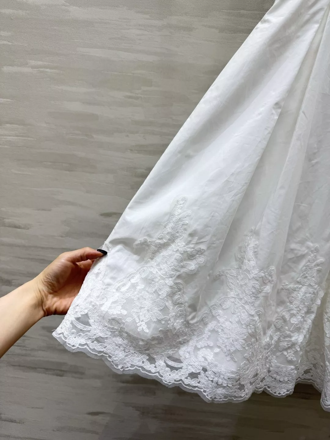 에르마노설비노 레이스 배색 에이라인 스커트 상세 이미지 7