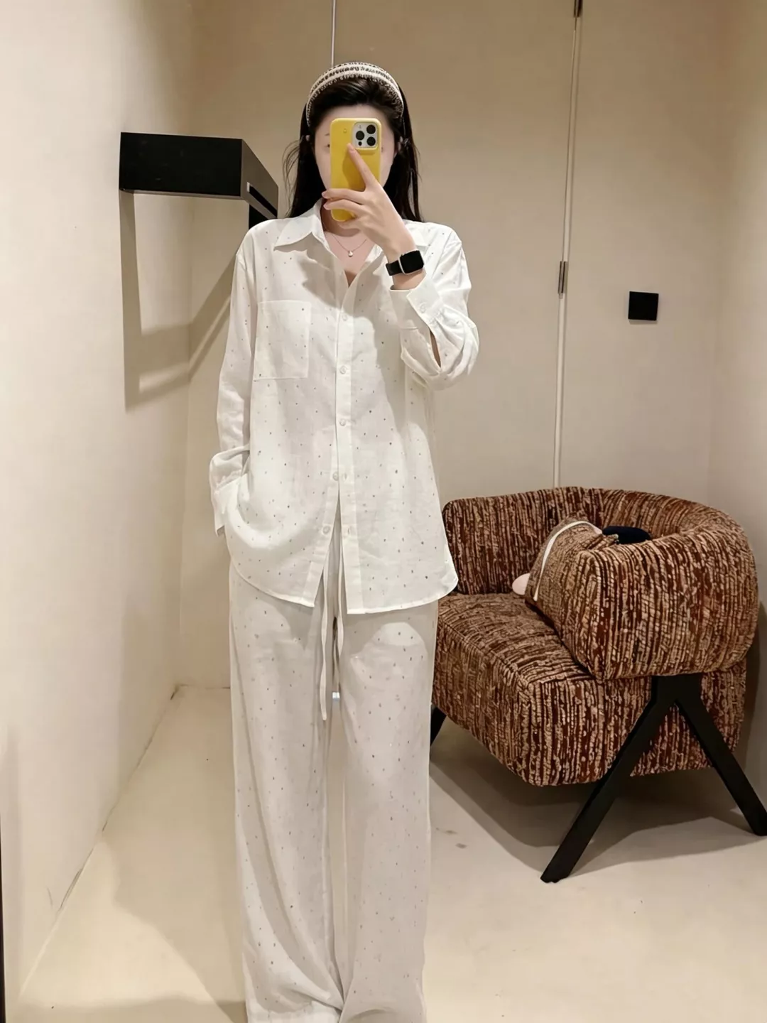 입생로랑 화이트 풀온 와이드 팬츠 상세 이미지 13