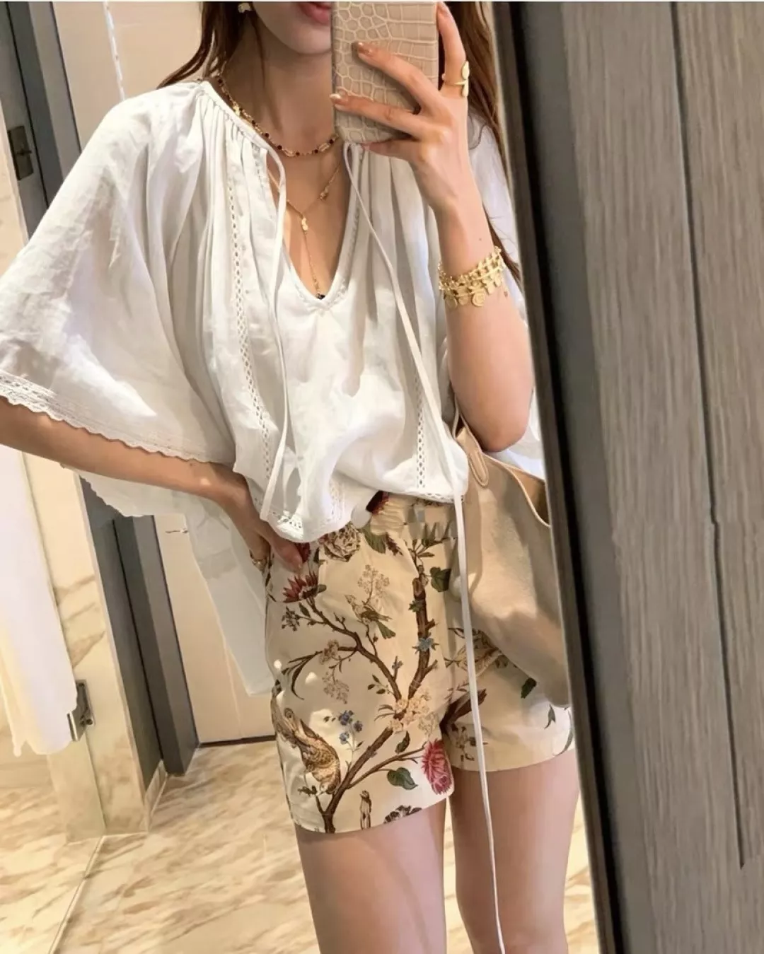 짐머만 내추럴 라미 펀칭 커버 블라우스 상세 이미지 10