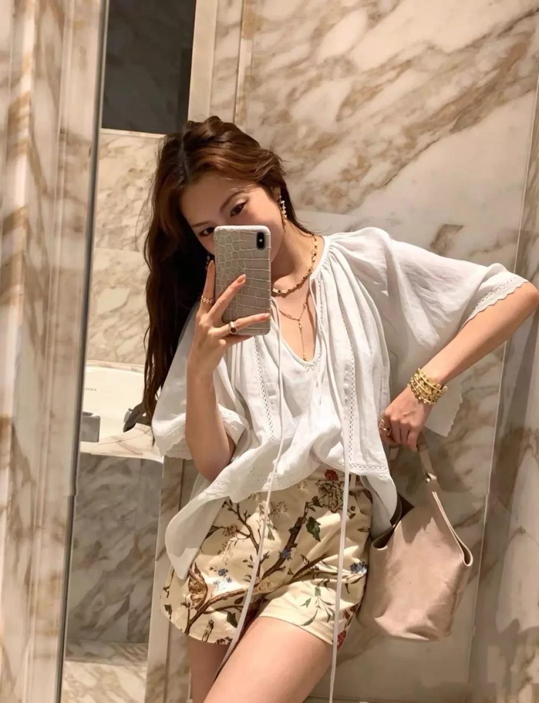 짐머만 내추럴 라미 펀칭 커버 블라우스 상세 이미지 11