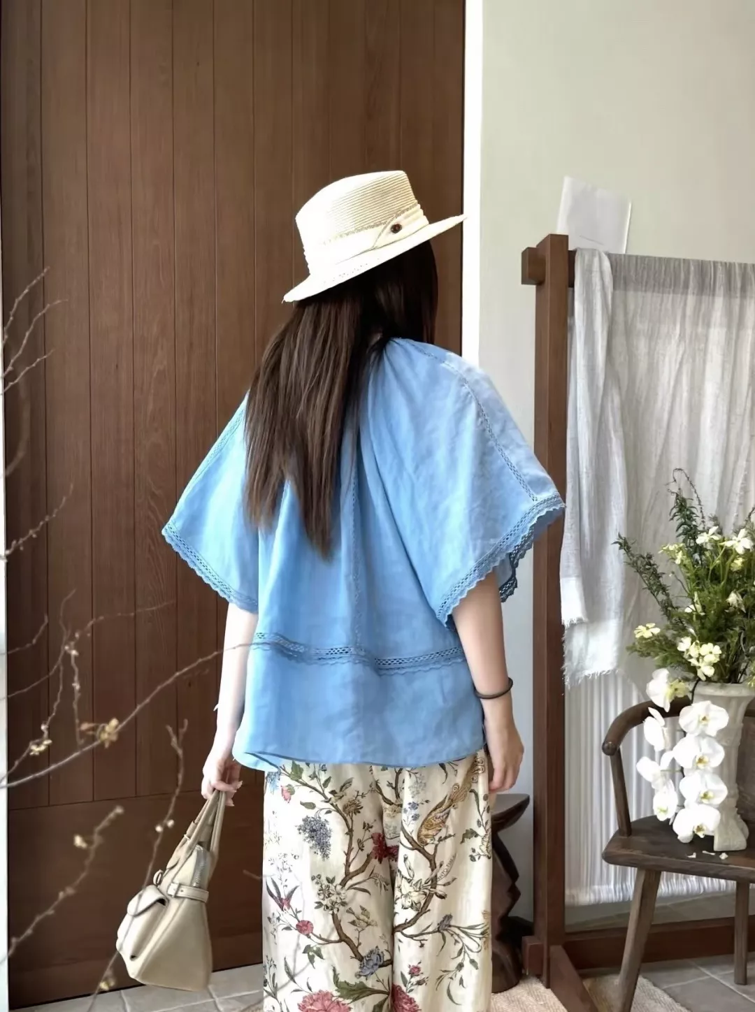 짐머만 내추럴 라미 펀칭 케이프 블라우스 상세 이미지 12