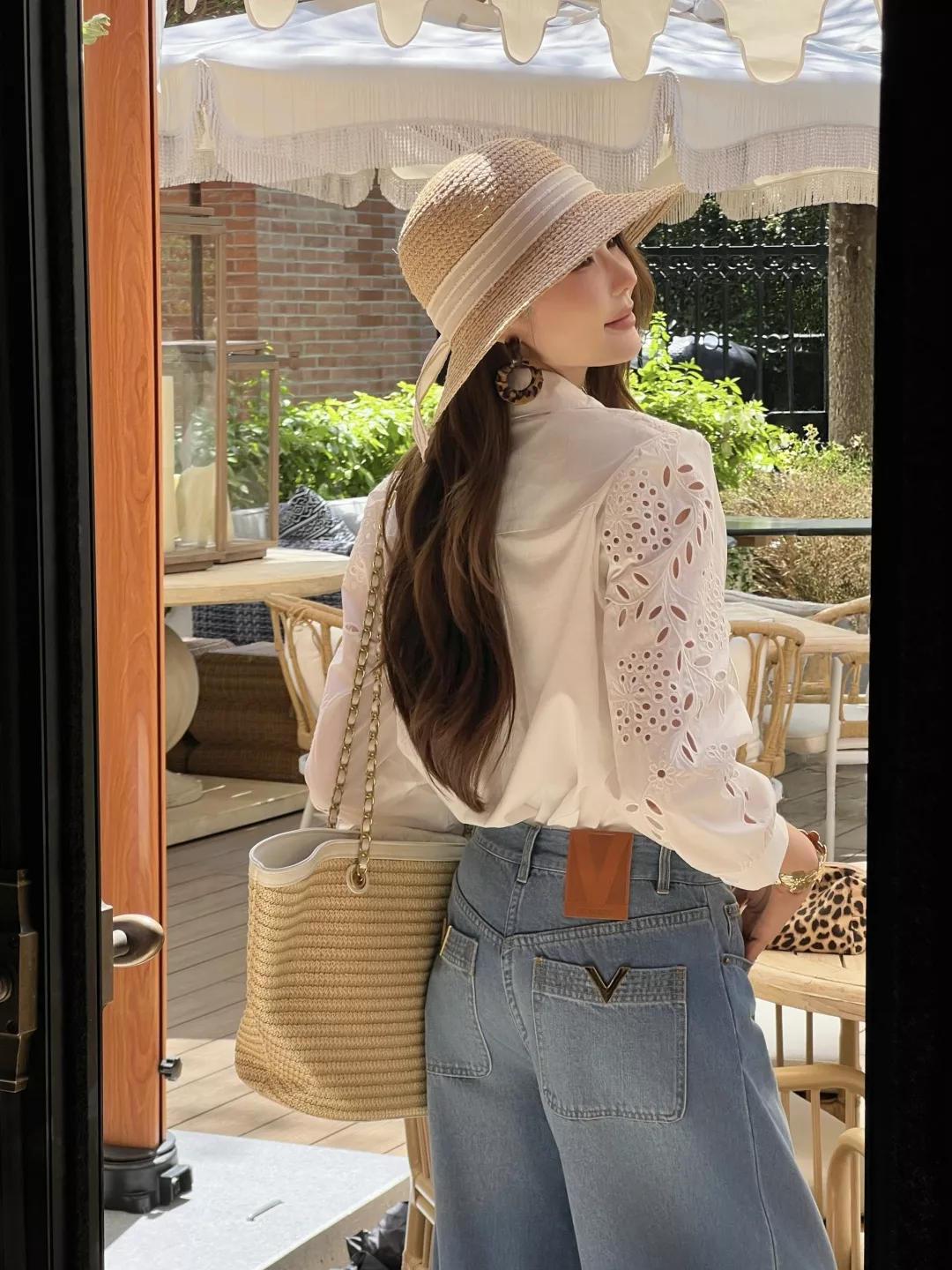 발렌티노 워싱 블루 롤업 와이드 데님 팬츠 상세 이미지 21