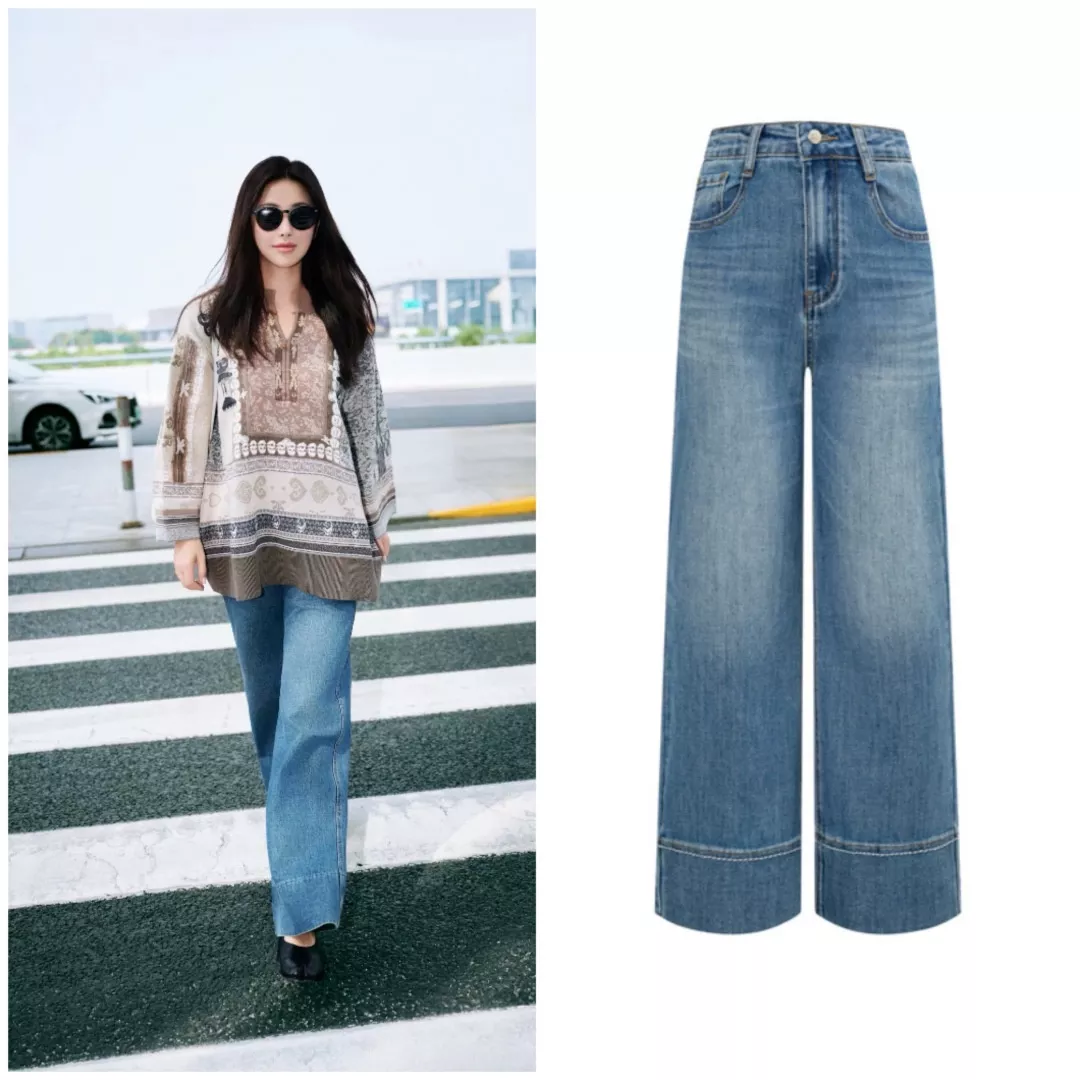 발렌티노 워싱 블루 롤업 와이드 데님 팬츠 상세 이미지 15
