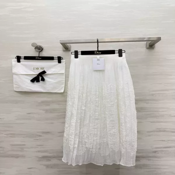 디올 프렌치 무드 자카드 플리츠 스커트