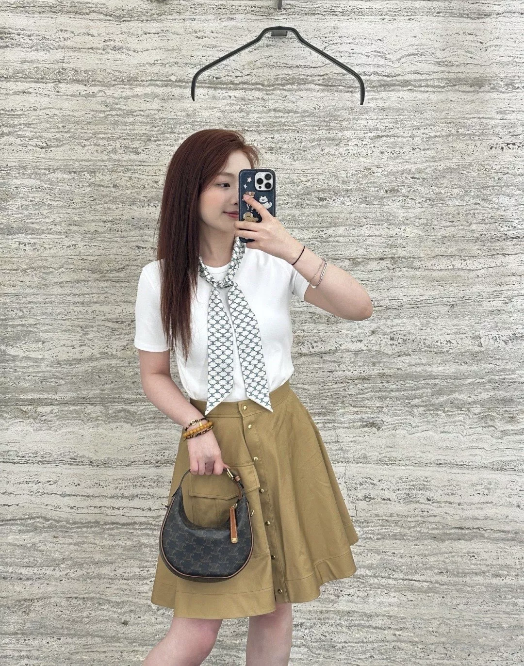 셀린느 금장 버튼 포인트 A라인 스커트 상세 이미지 5