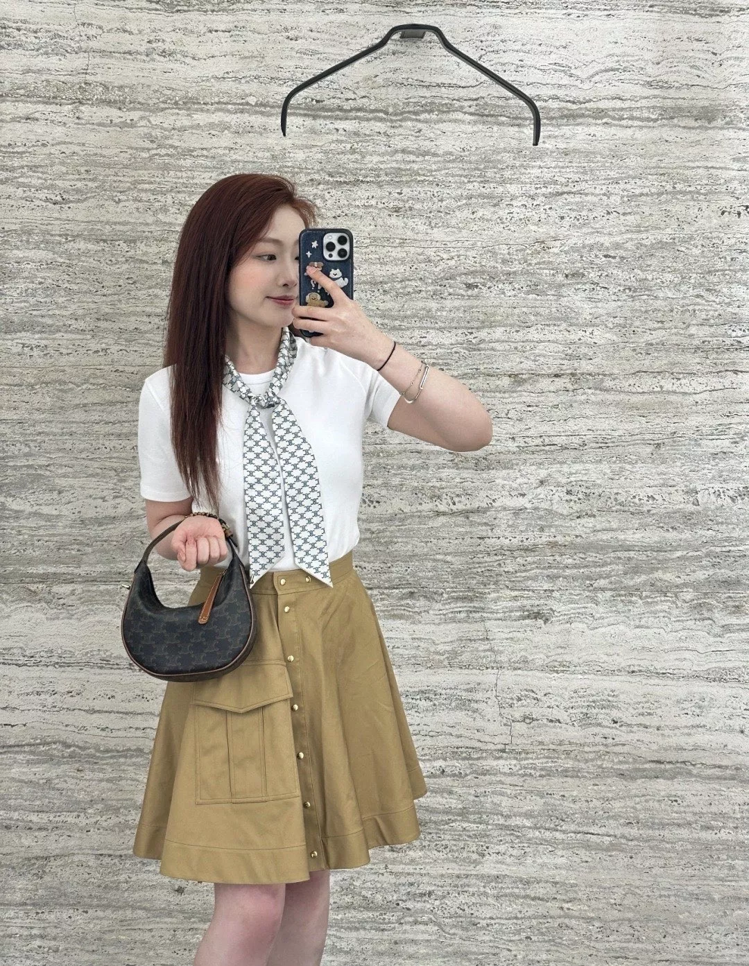 셀린느 금장 버튼 포인트 A라인 스커트 상세 이미지 6