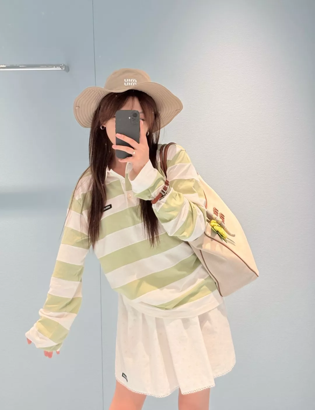 미우미우 자수 레이스 플레어 치마 상세 이미지 5