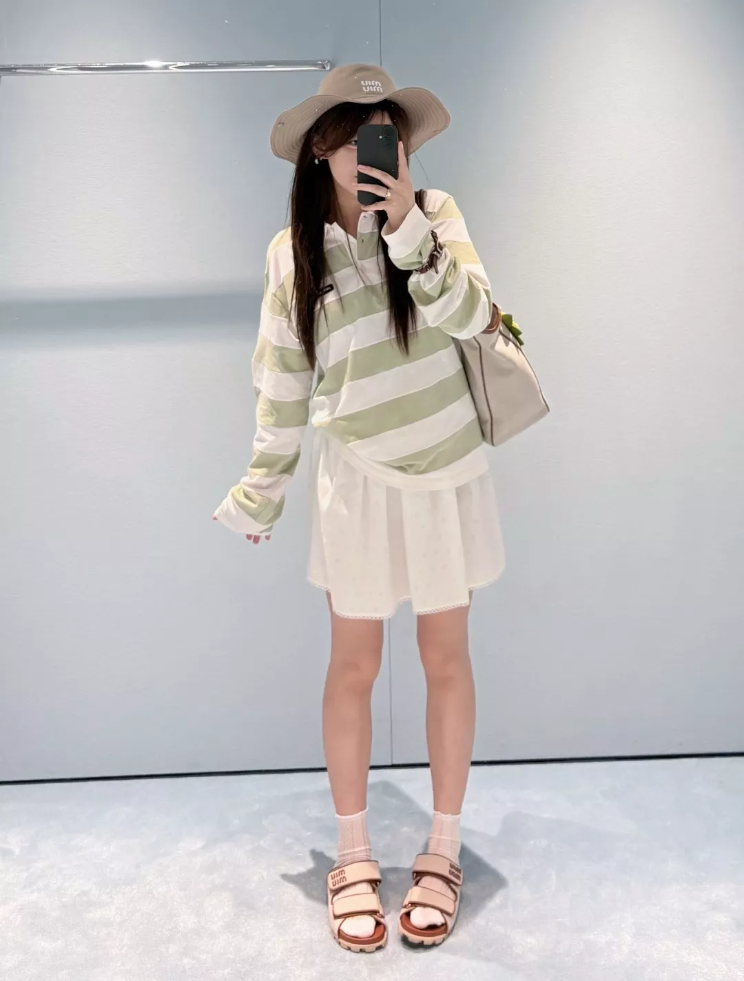 미우미우 자수 레이스 플레어 치마 상세 이미지 4