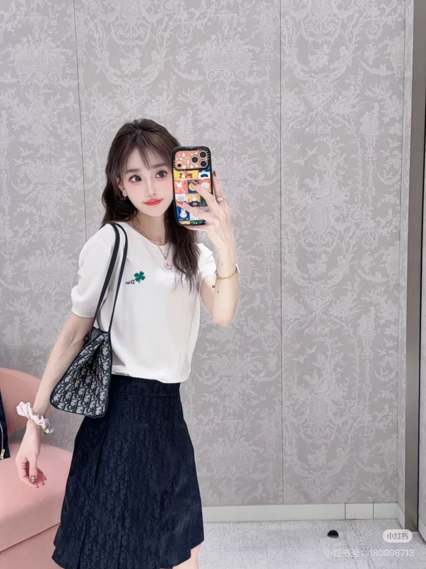 디올 하이웨이스트 플리츠 스커트 상세 이미지 4