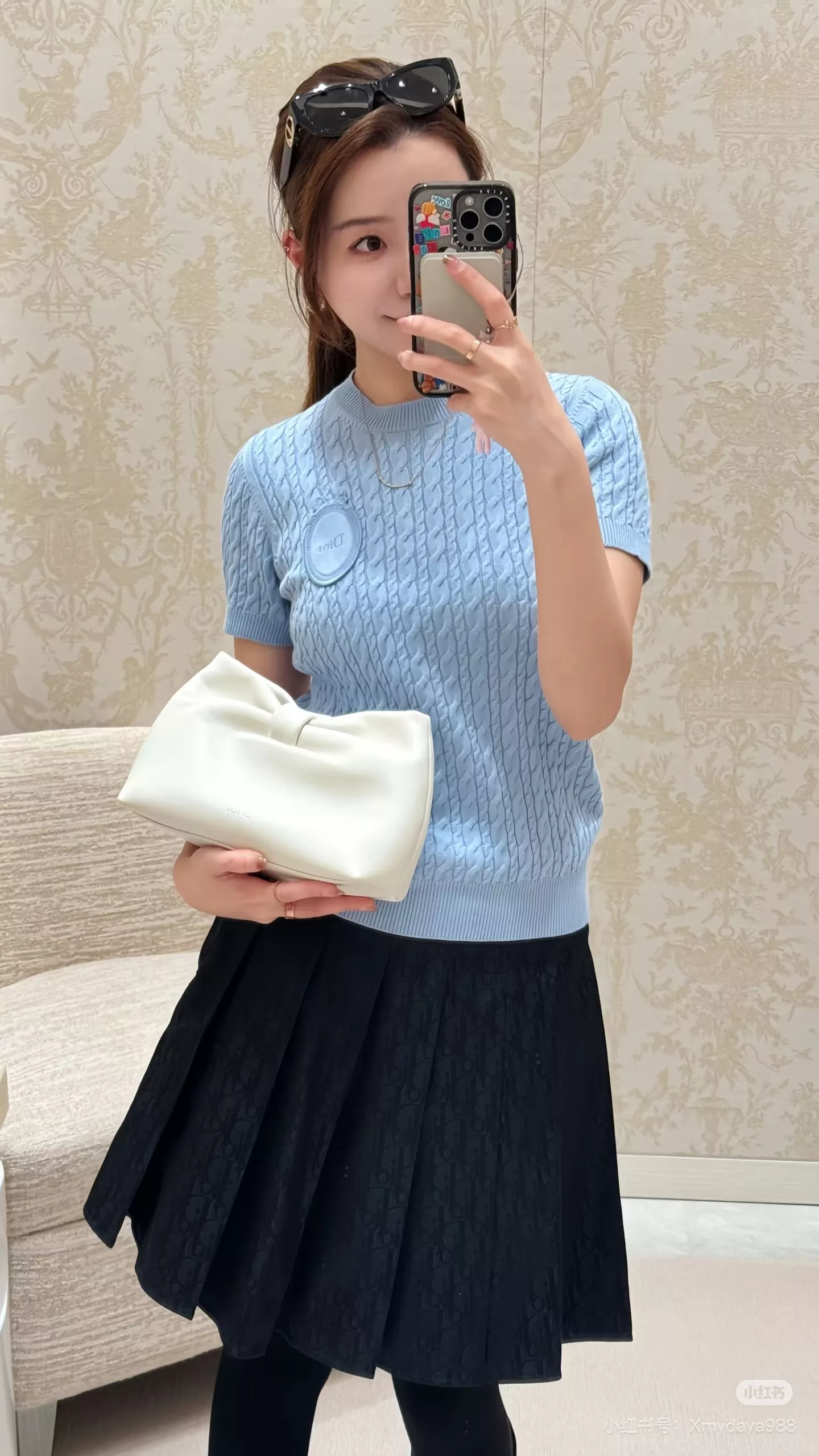 디올 하이웨이스트 플리츠 스커트 상세 이미지 6