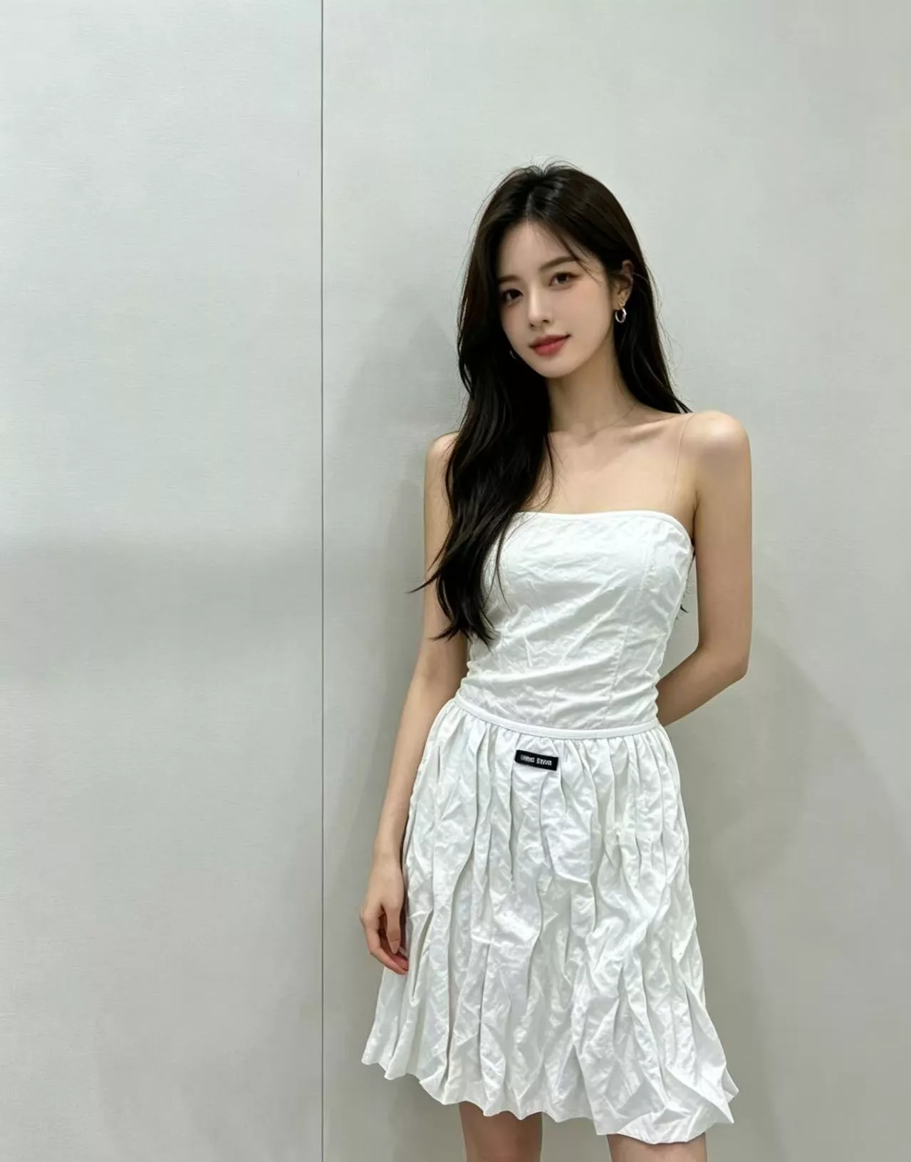 미우미우 로고 자수 플리츠 스커트 상세 이미지 3