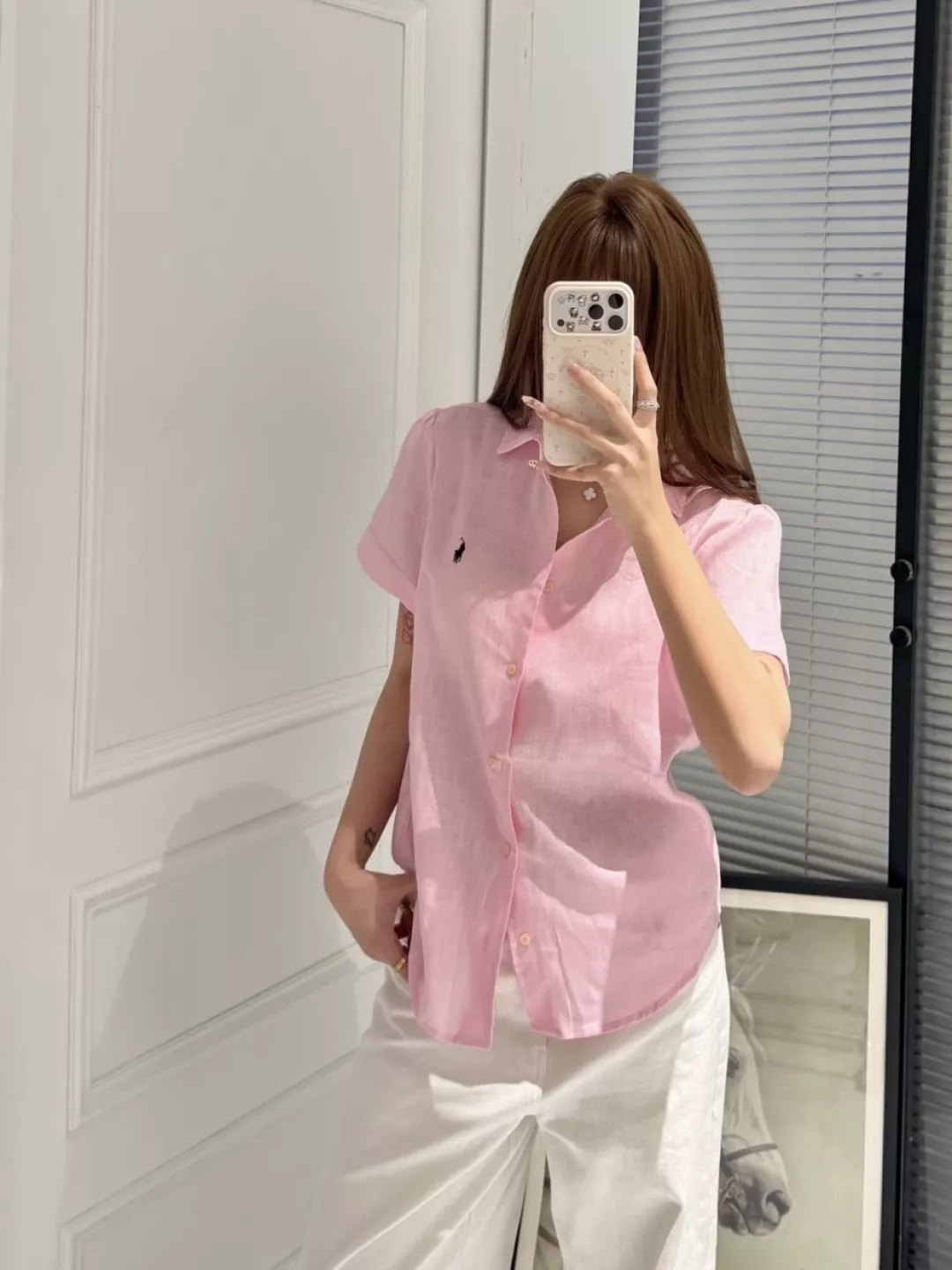 랄프로렌 린넨 자수 포인트 반팔 셔츠 상세 이미지 11