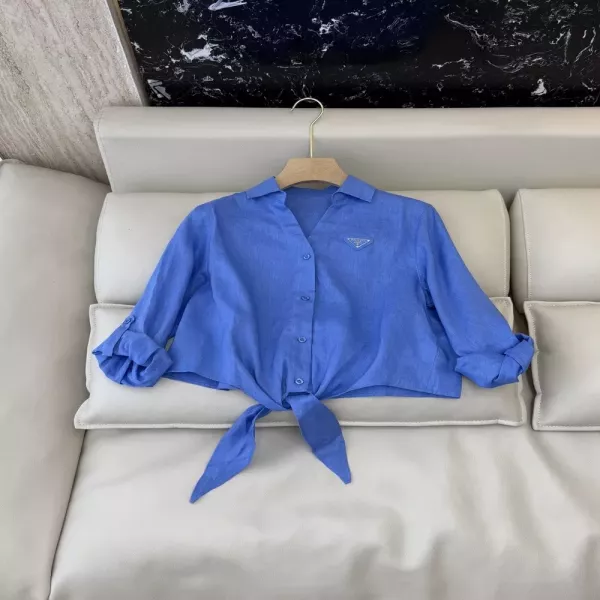 프라다 린넨 버튼 포인트 셔츠