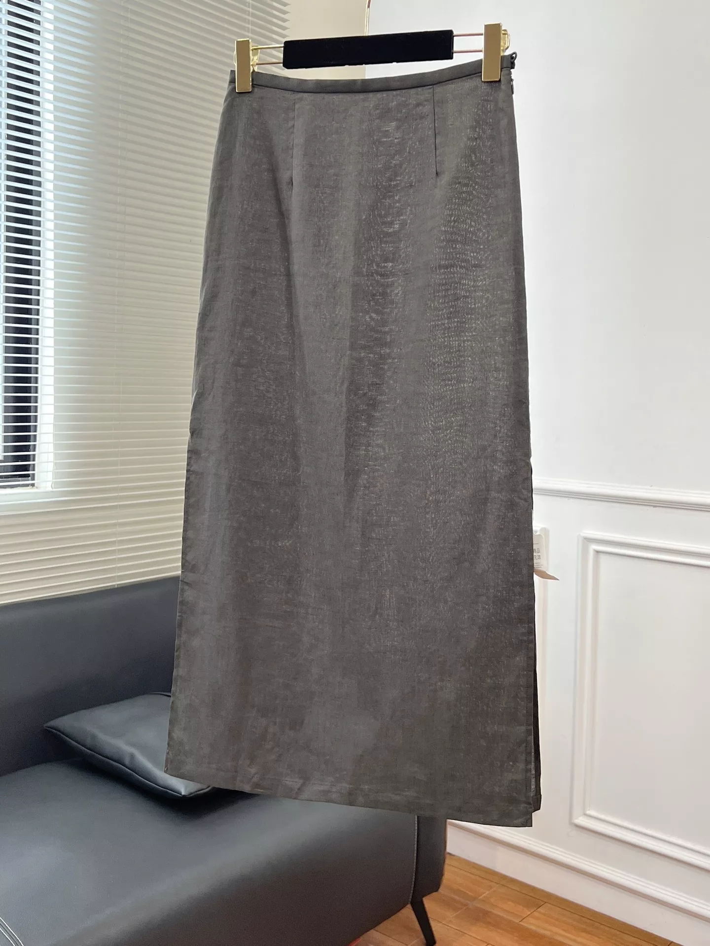노브랜드 린넨 감성 슬릿 스커트 상세 이미지 1