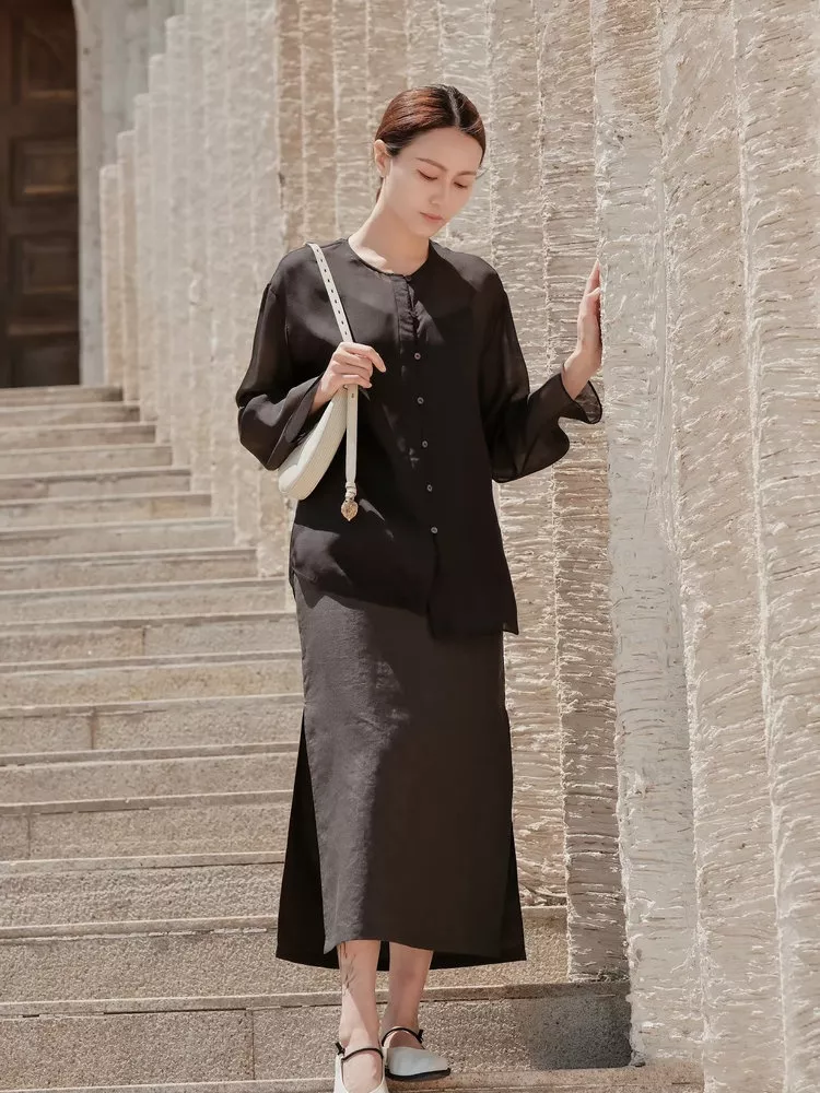 노브랜드 린넨 감성 슬릿 스커트 상세 이미지 28
