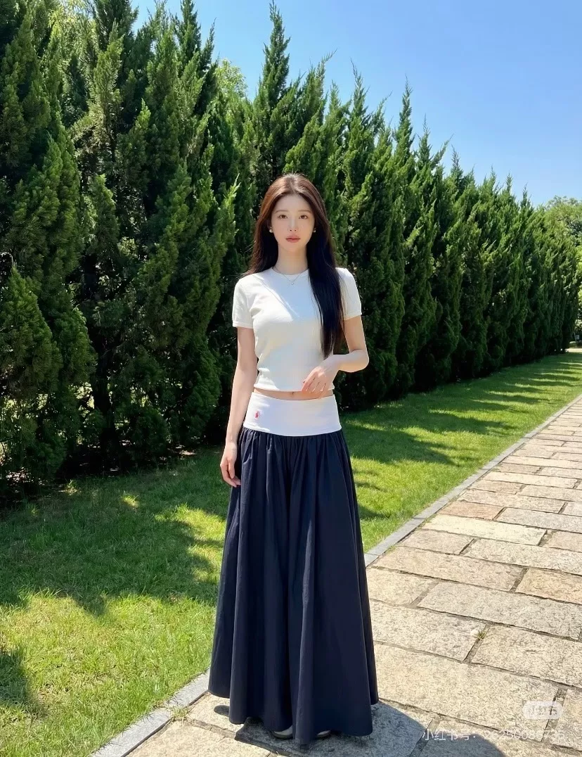 랄프로렌 자수 포인트 코튼 플레어 스커트 상세 이미지 44