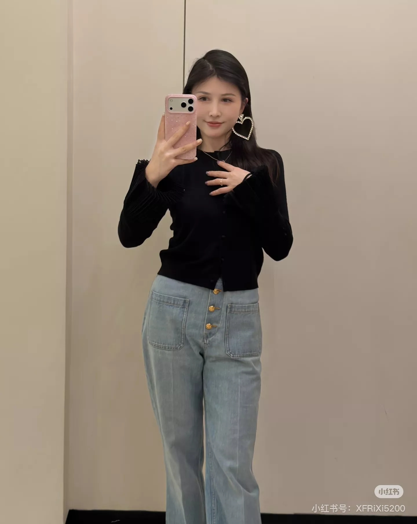발렌티노 고허리 워싱 스트레이트 진 상세 이미지 22