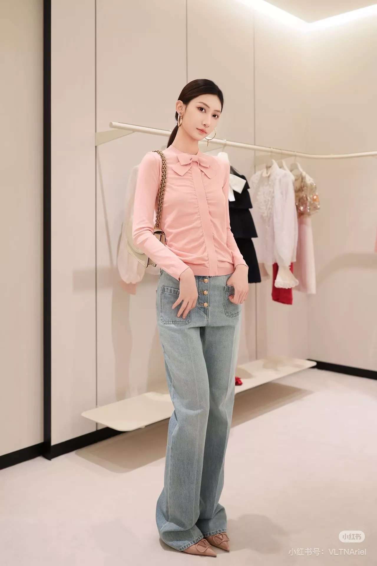 발렌티노 고허리 워싱 스트레이트 진 상세 이미지 21