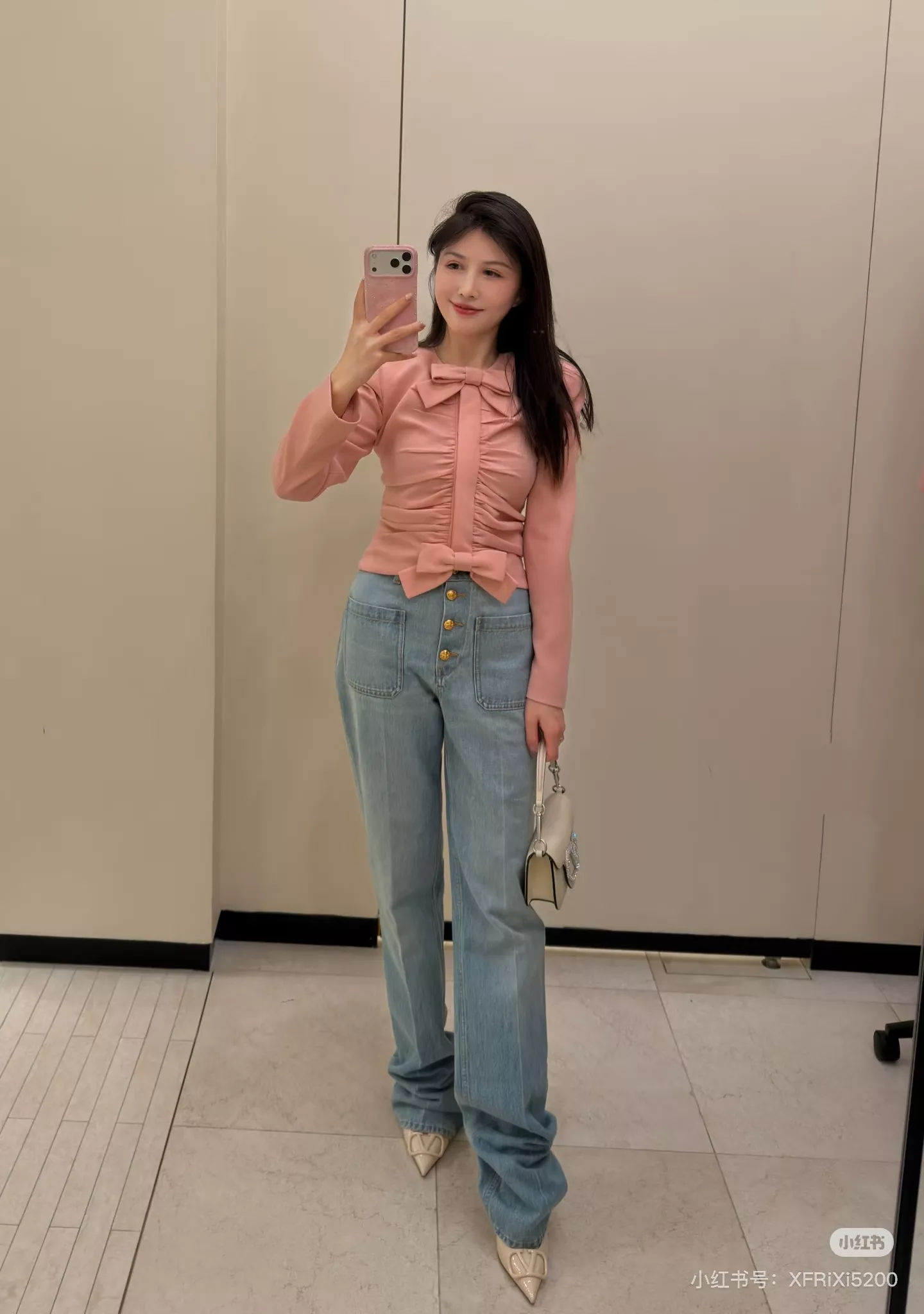발렌티노 고허리 워싱 스트레이트 진 상세 이미지 27